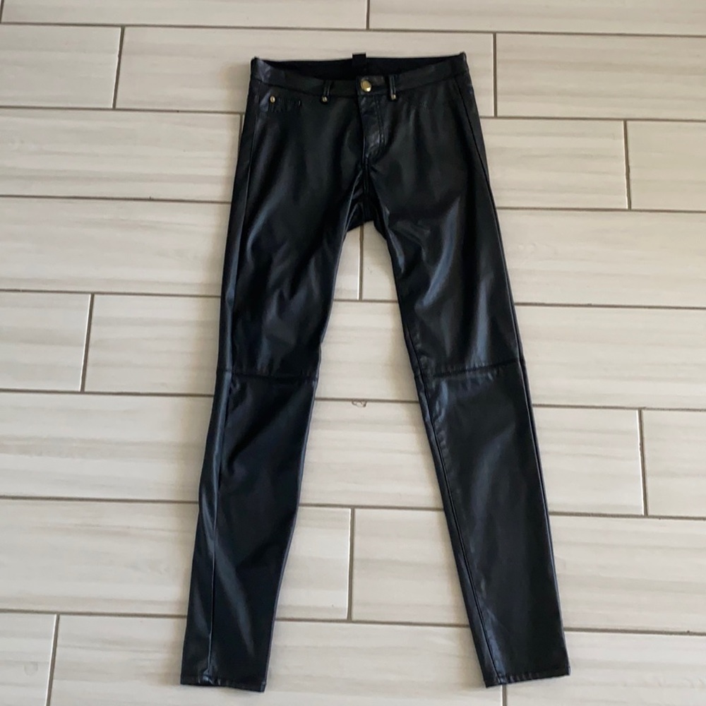 H&M Faux Leather Pants in Black